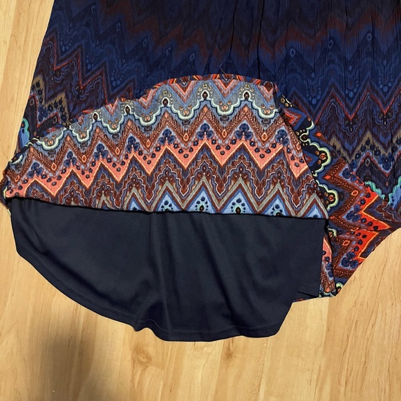 Pinky Halter Tank Navy Base with Gold Rope Straps & Chevron of Red Teal Purple - Picture 5 of 12